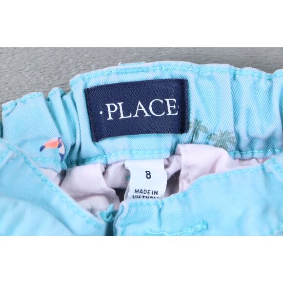 The Children’s Place Boys Shorts Size 8 Blue Toucan Palm Tree Print Casual - Picture 2 of 8